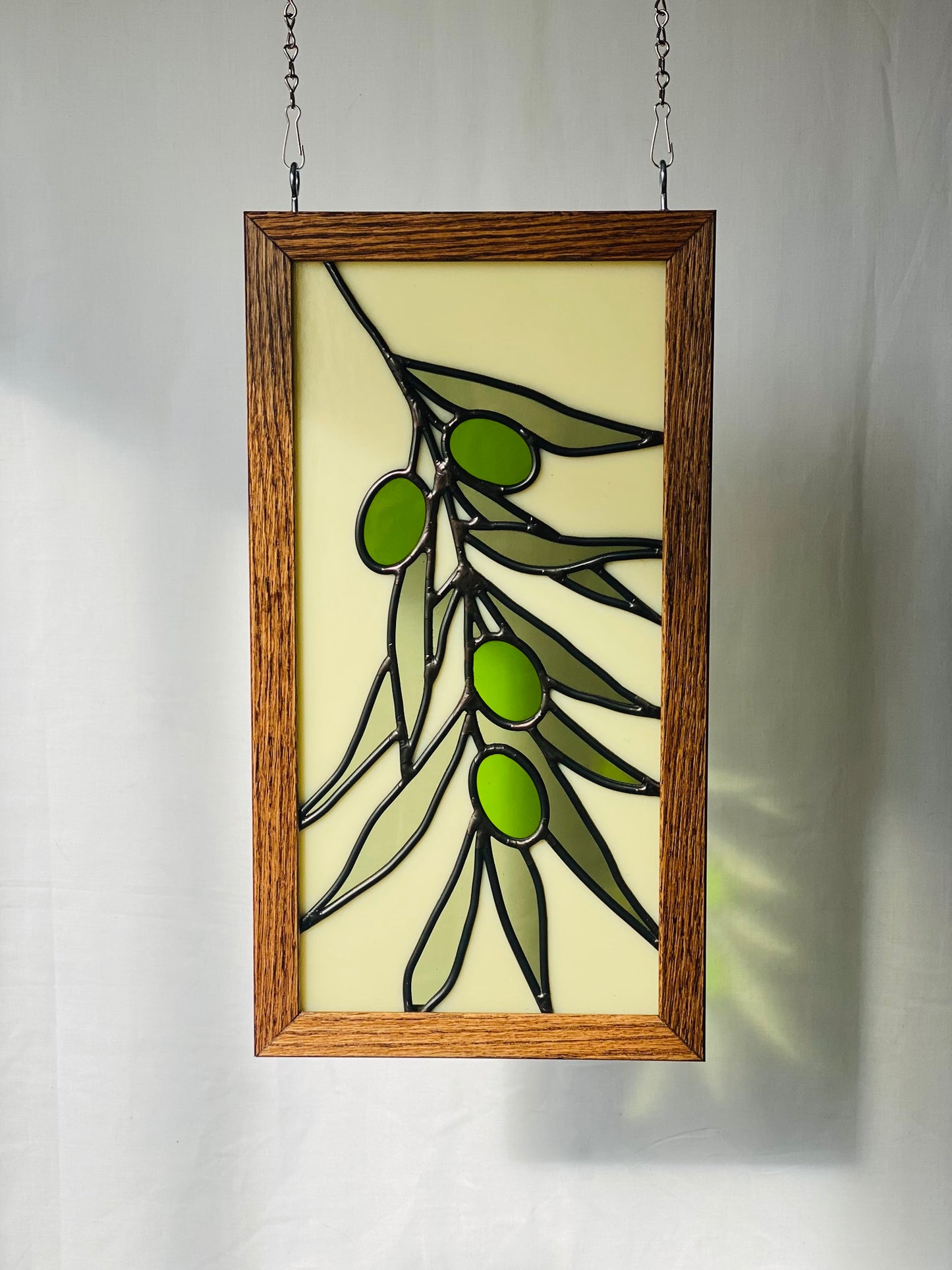 Olive Branch Stained Glass Panel