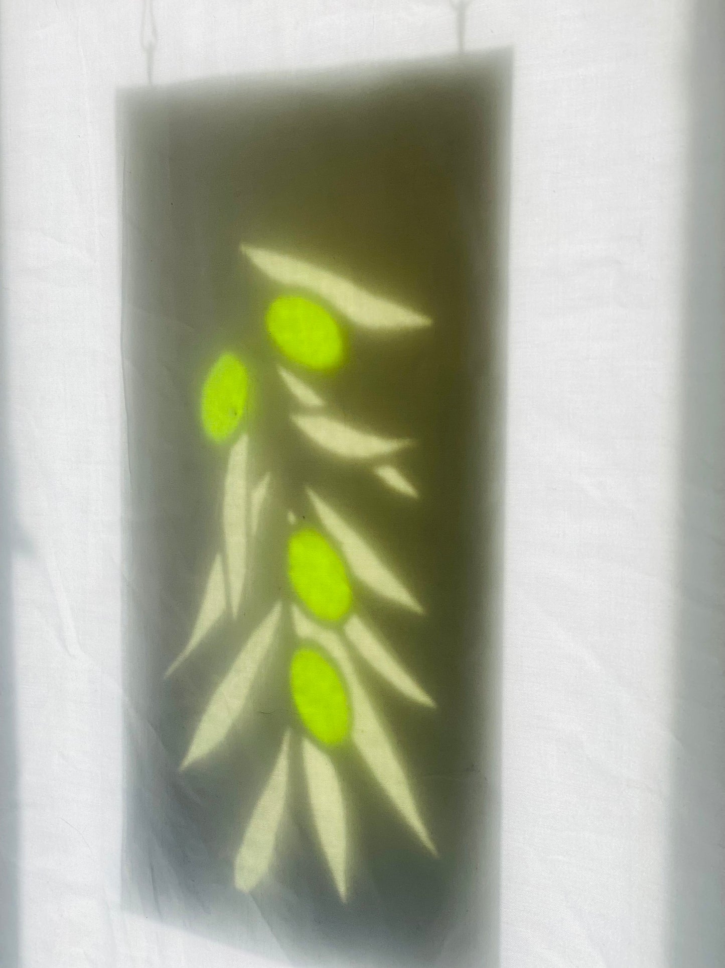Olive Branch Stained Glass Panel